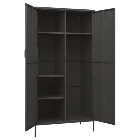 Flores - Wardrobe Anthracite 900 x 500 x 1800 mm Steel